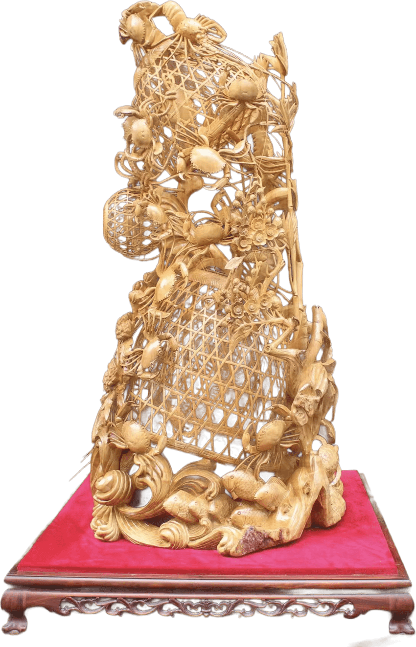 潮州木雕 四君子·笼中笼龙虾蟹篓 陈树远、张洪端、文爱丽.png